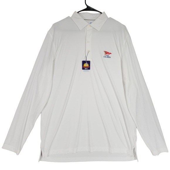 johnnie-O Other - Johnnie-O Men L Long Sleeve Polo Shirt White 123rd US Open LACC 2023 Golf UPF 50